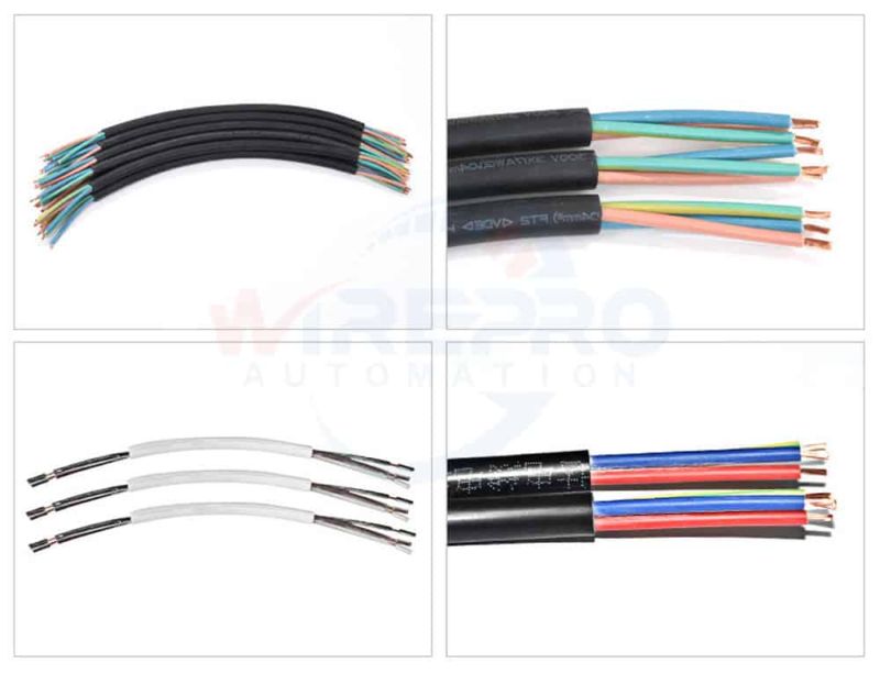 Round multi cores cable stripping sample